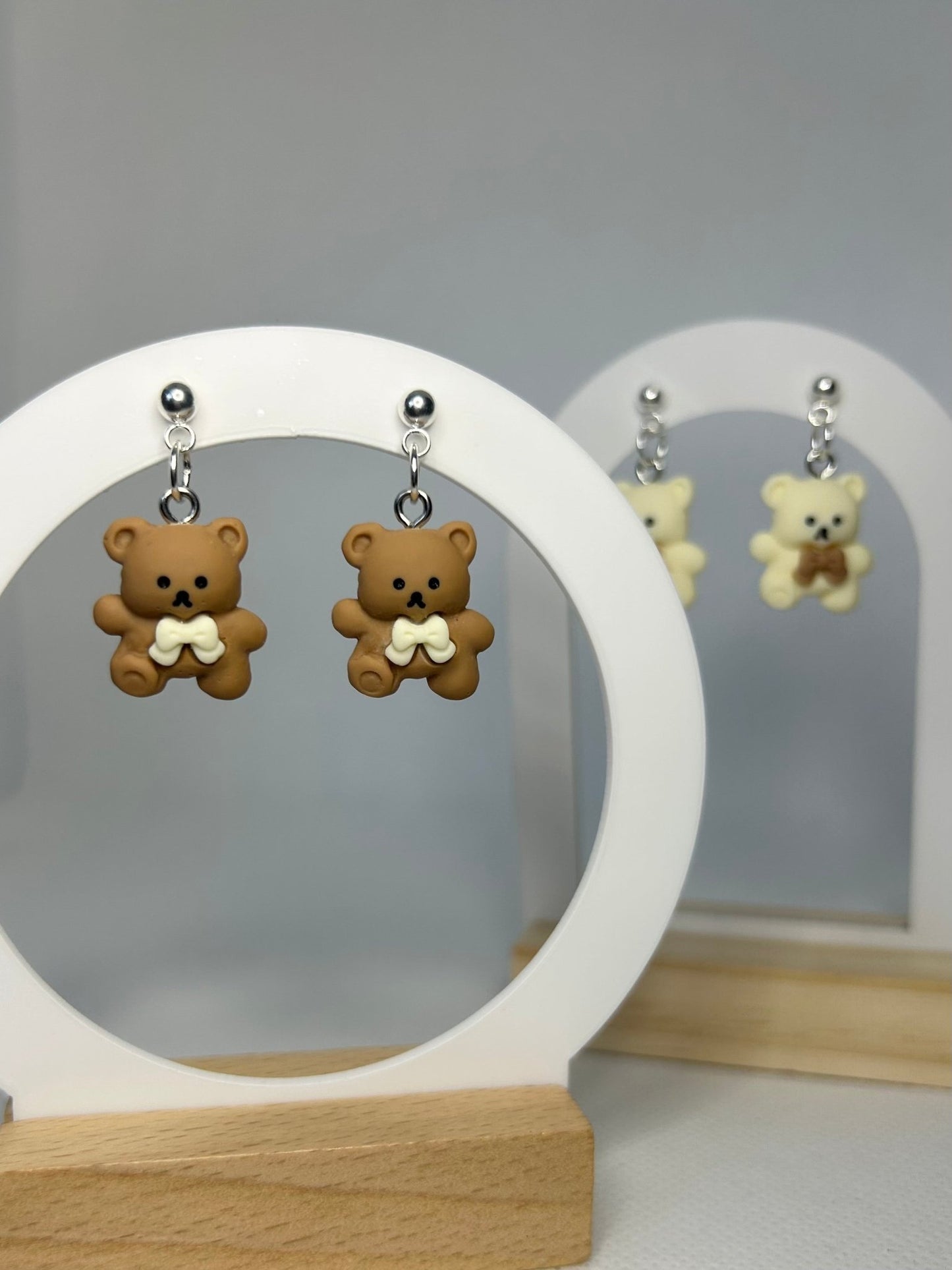 Handmade Teddy Bear Dangle Earrings - Cute Resin Pendant - Perfect for Gifting - Lottie And FloHandmade Teddy Bear Dangle Earrings - Cute Resin Pendant - Perfect for GiftingHand made EarringsLottie And Flo