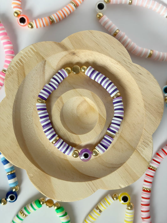 Handmade Colourful Evil Eye Bracelets - Lottie And FloHandmade Colourful Evil Eye BraceletsHandmade Bracelets Lottie And Flo