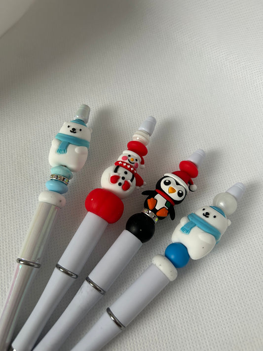 Handmade Character Beaded Ballpoint Pen - Nurse, Bear, Robot,