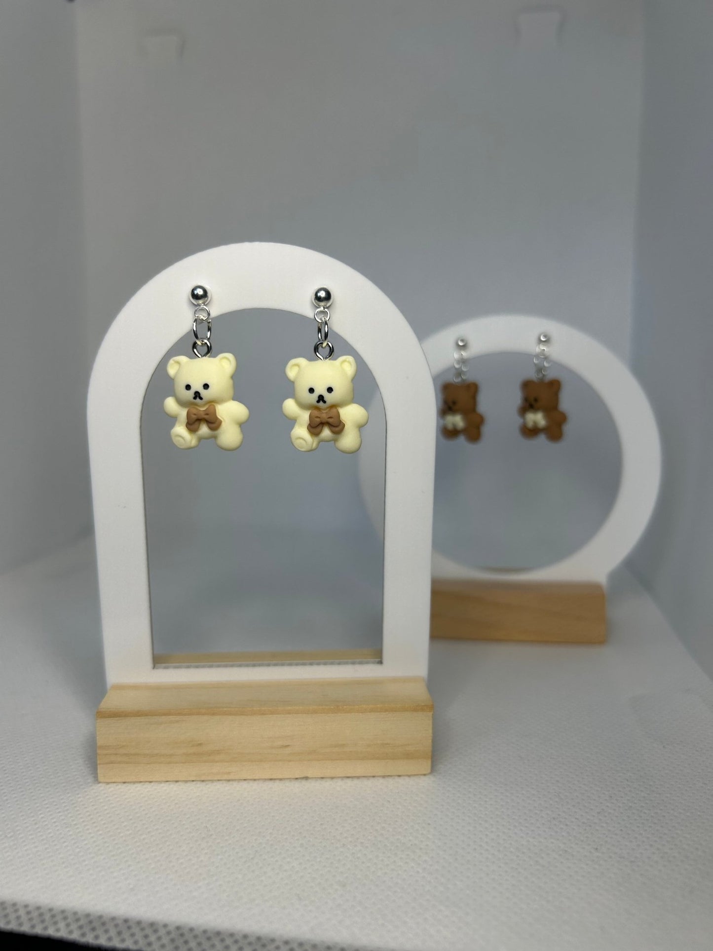 Handmade Teddy Bear Dangle Earrings - Cute Resin Pendant - Perfect for Gifting - Lottie And FloHandmade Teddy Bear Dangle Earrings - Cute Resin Pendant - Perfect for GiftingHand made EarringsLottie And Flo