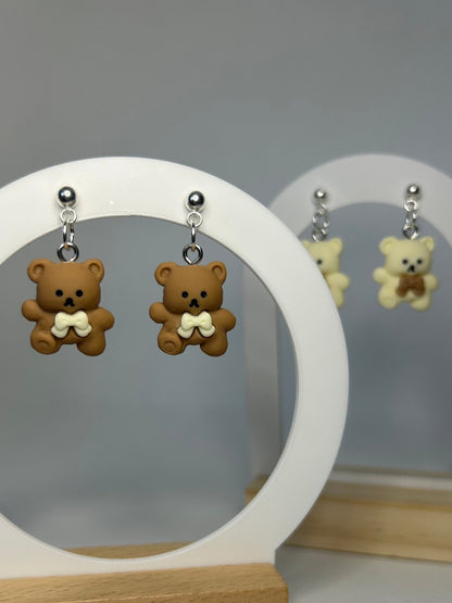 Handmade Teddy Bear Dangle Earrings - Cute Resin Pendant - Perfect for Gifting - Lottie And FloHandmade Teddy Bear Dangle Earrings - Cute Resin Pendant - Perfect for GiftingHand made EarringsLottie And Flo