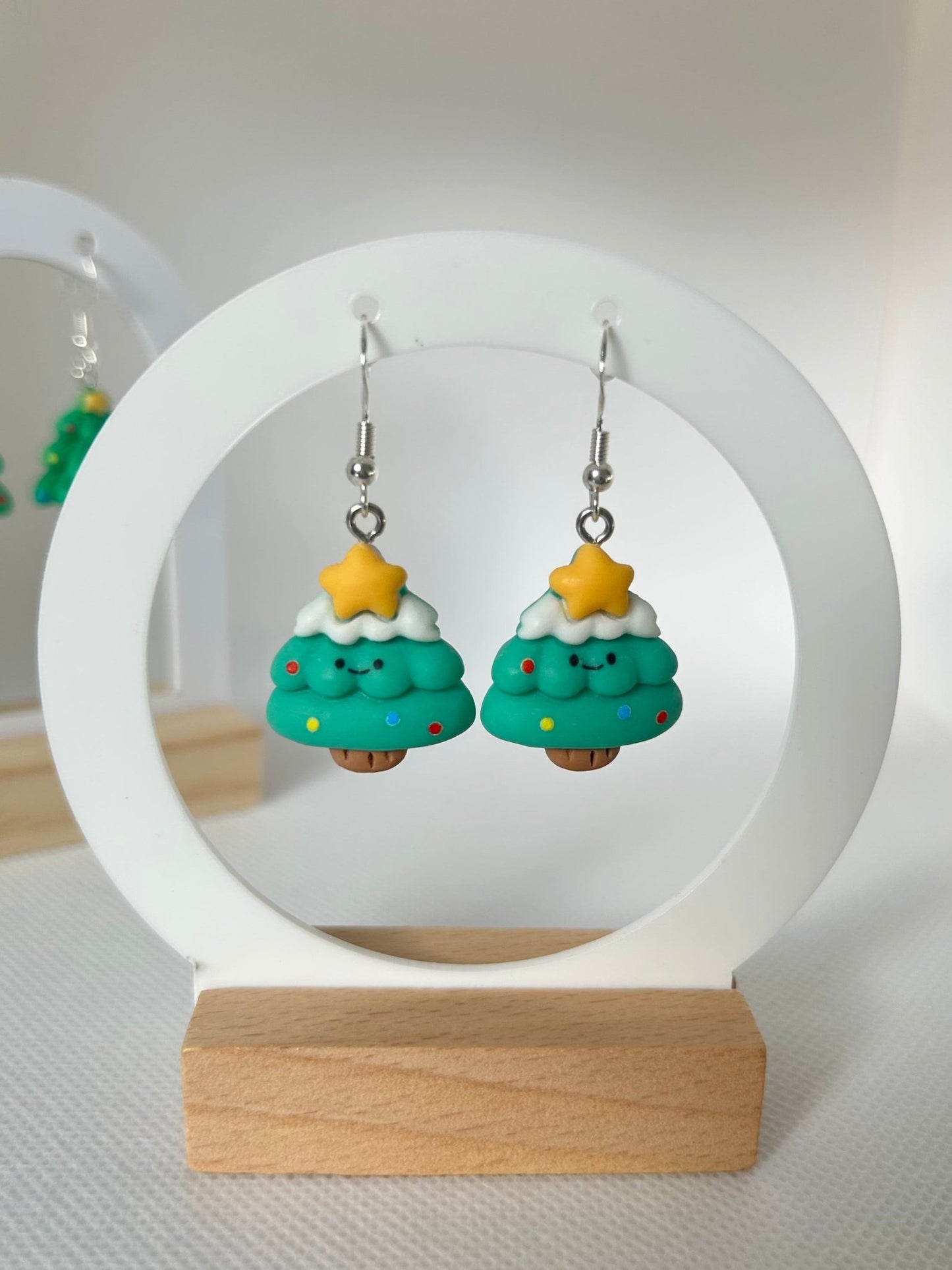 Handmade Christmas Tree Dangle Earrings - Cute Resin Pendant - Perfect for Gifting - Lottie And FloHandmade Christmas Tree Dangle Earrings - Cute Resin Pendant - Perfect for GiftingHand made Christmas earringsLottie And Flo