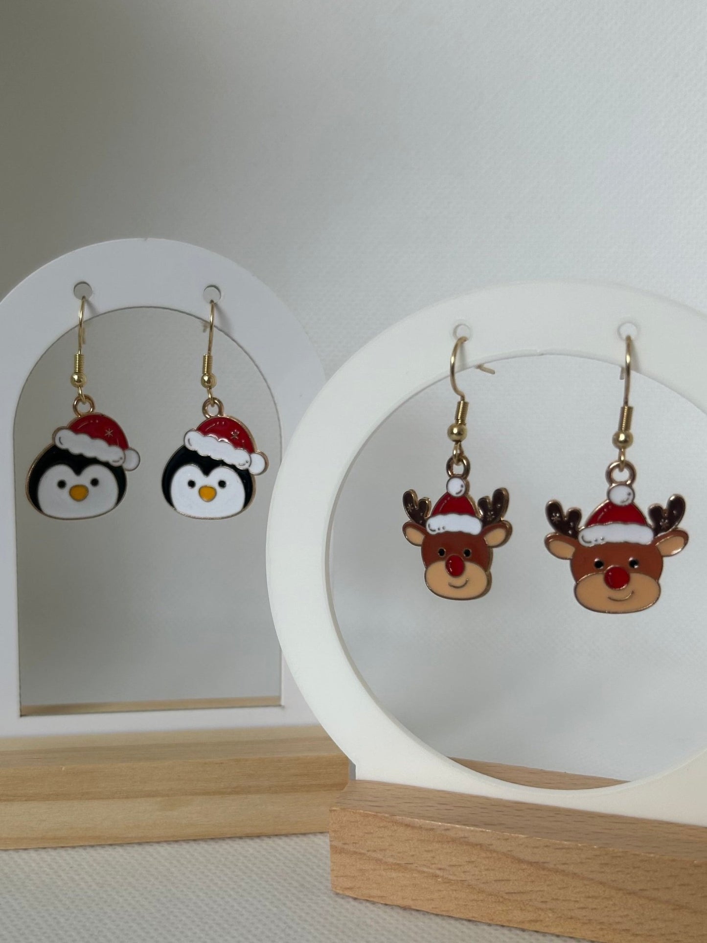 Handmade Christmas Character Dangle Earrings - Polar Bear / Penguin / Santa - Cute Metal Pendant - Perfect for Gifting or Stocking Fillers - Lottie And FloHandmade Christmas Character Dangle Earrings - Polar Bear / Penguin / Santa - Cute Metal Pendant - Perfect for Gifting or Stocking FillersHand made Christmas earringsLottie And Flo