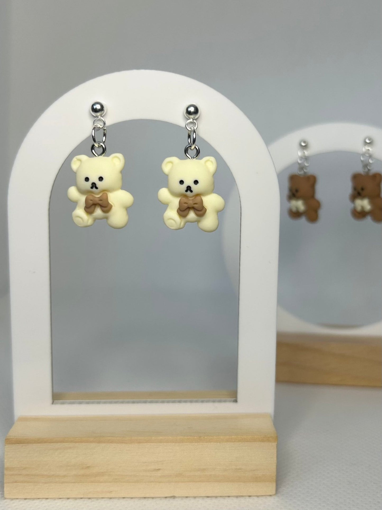 Handmade Teddy Bear Dangle Earrings - Cute Resin Pendant - Perfect for Gifting - Lottie And FloHandmade Teddy Bear Dangle Earrings - Cute Resin Pendant - Perfect for GiftingHand made EarringsLottie And Flo