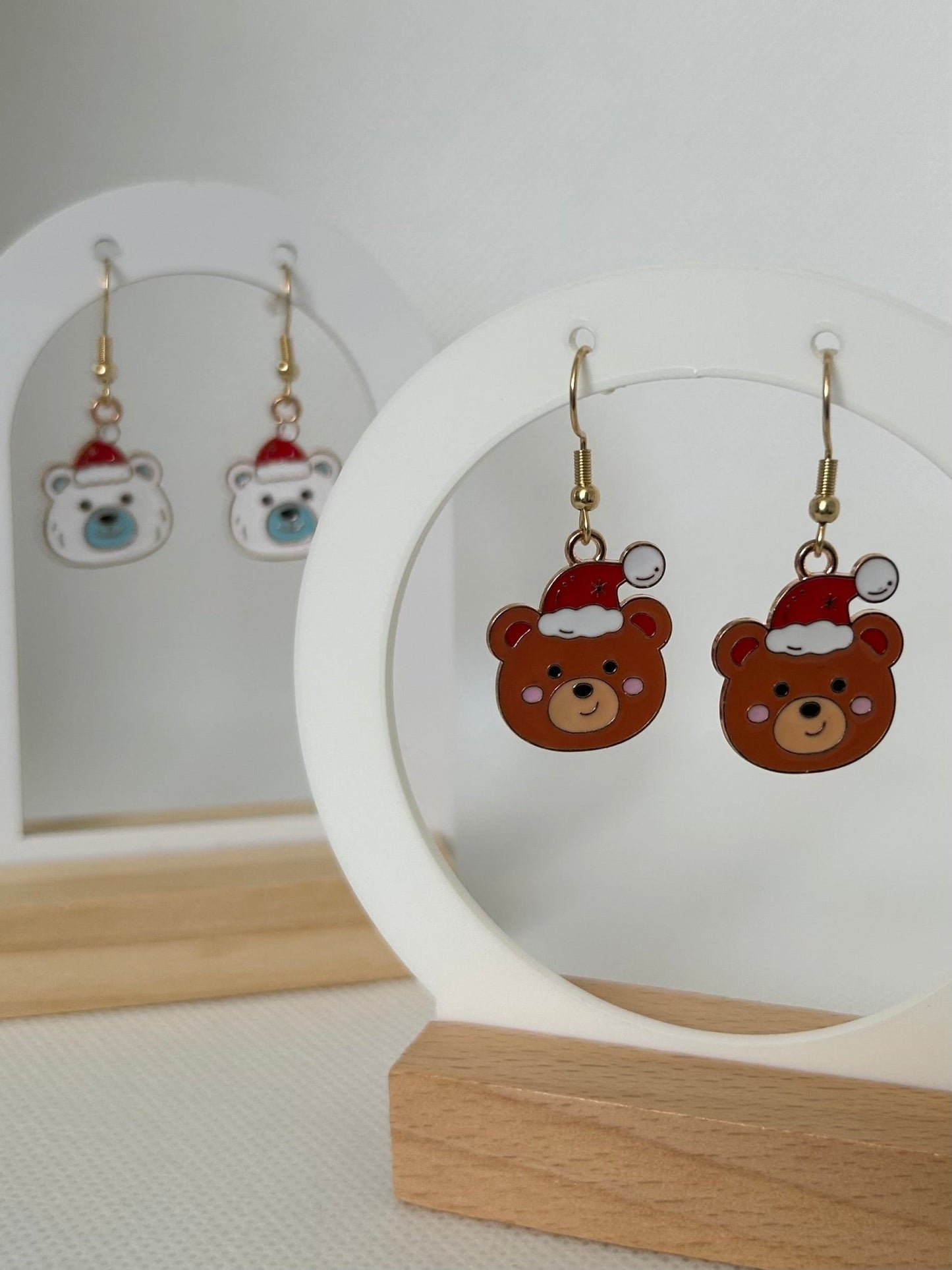 Handmade Christmas Character Dangle Earrings - Polar Bear / Penguin / Santa - Cute Metal Pendant - Perfect for Gifting or Stocking Fillers - Lottie And FloHandmade Christmas Character Dangle Earrings - Polar Bear / Penguin / Santa - Cute Metal Pendant - Perfect for Gifting or Stocking FillersHand made Christmas earringsLottie And Flo