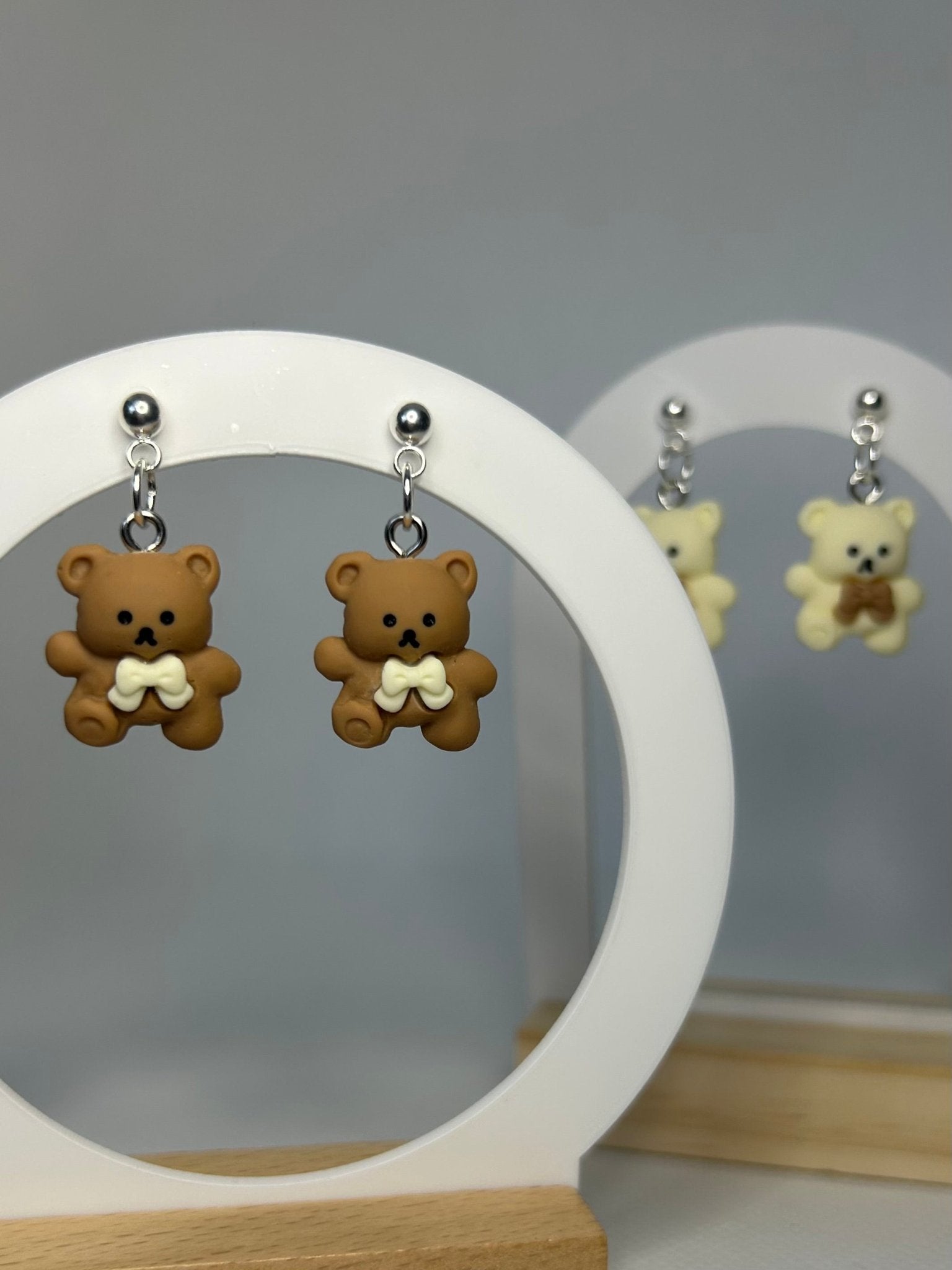 Handmade Teddy Bear Dangle Earrings - Cute Resin Pendant - Perfect for Gifting - Lottie And FloHandmade Teddy Bear Dangle Earrings - Cute Resin Pendant - Perfect for GiftingHand made EarringsLottie And Flo