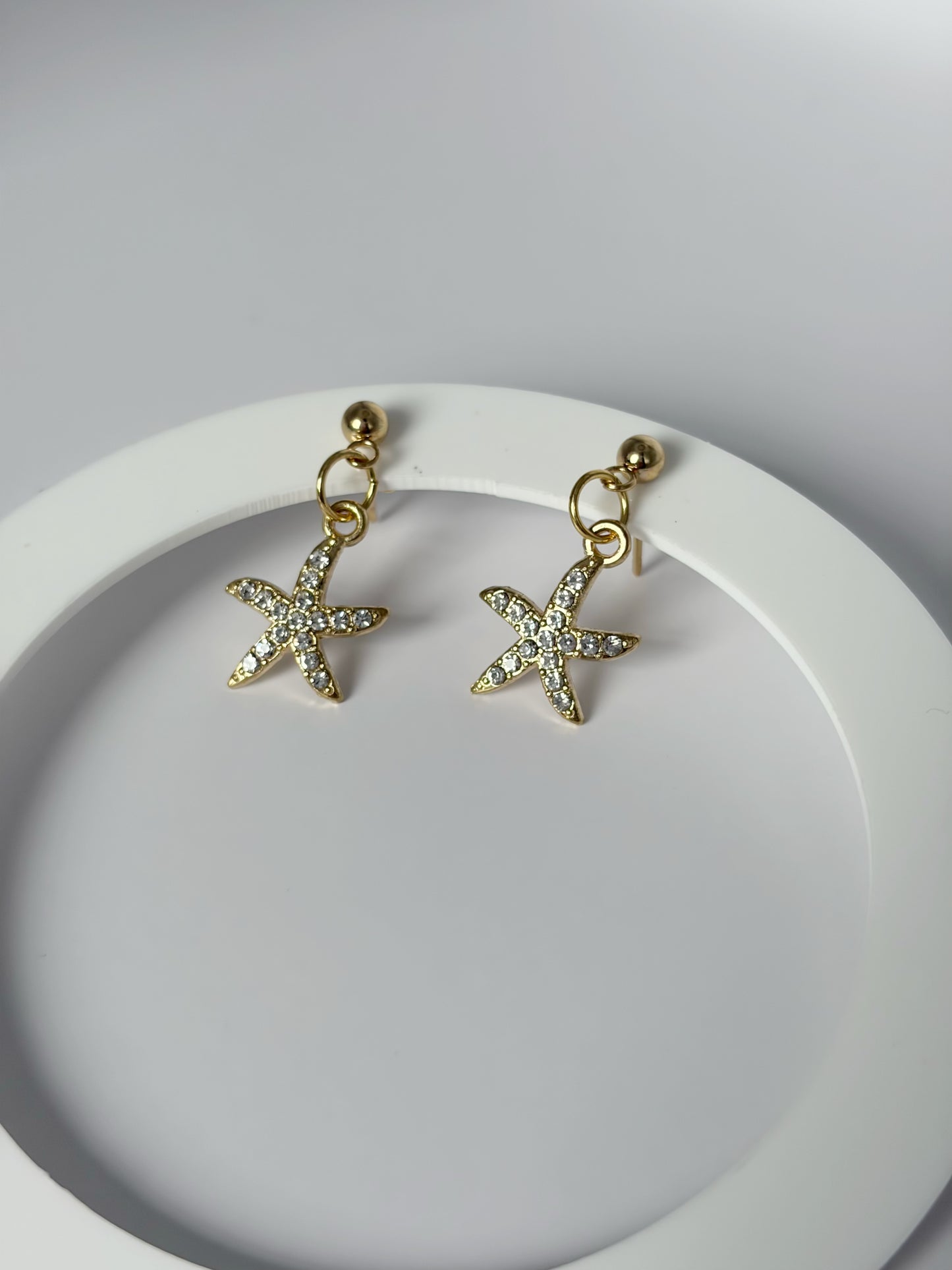 Sparkly Starfish Earrings Available In Silver And Gold Plated Drop Stud - Lottie And FloSparkly Starfish Earrings Available In Silver And Gold Plated Drop StudHand made EarringsLottie And Flo