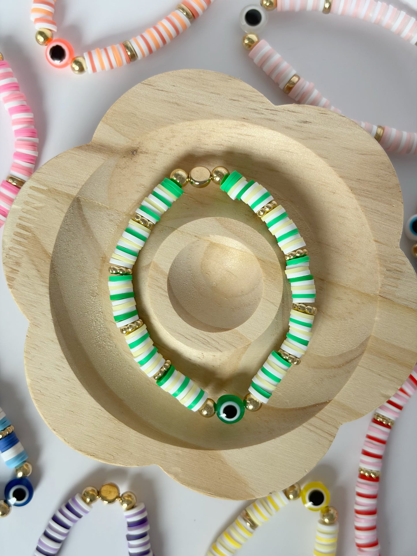 Handmade Colourful Evil Eye Bracelets - Lottie And FloHandmade Colourful Evil Eye BraceletsHandmade Bracelets Lottie And Flo