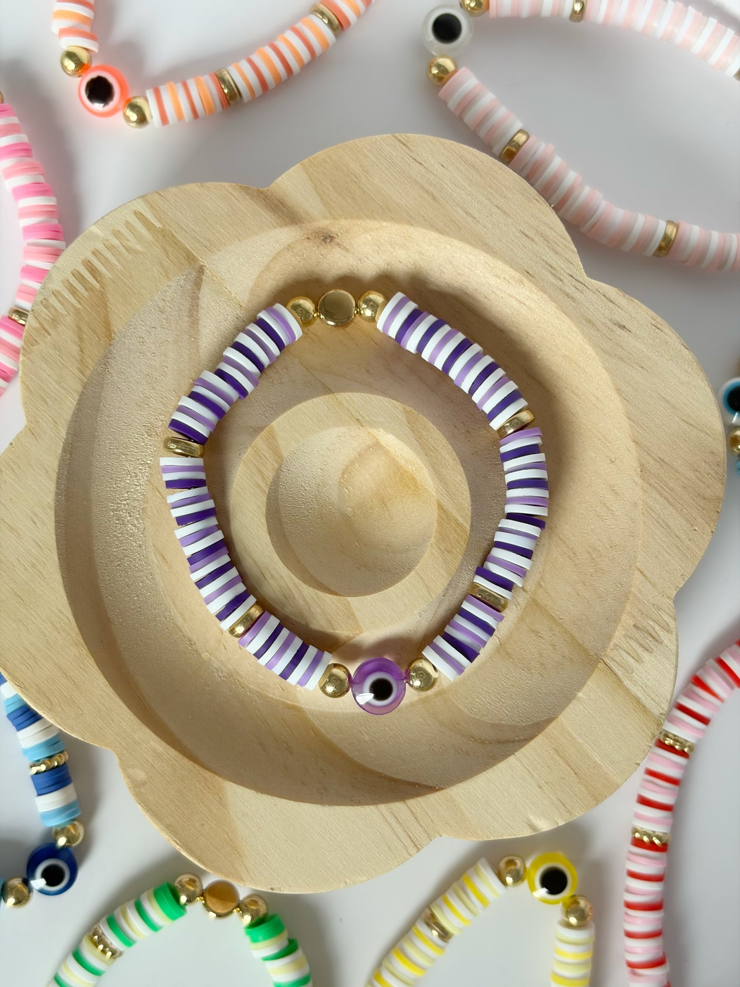 Handmade Colourful Evil Eye Bracelets - Lottie And FloHandmade Colourful Evil Eye BraceletsHandmade Bracelets Lottie And Flo