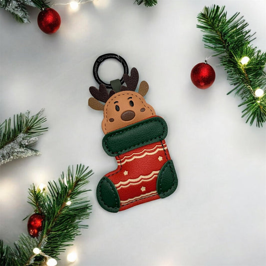 Santa Or Rudolph Keyring or Bag Charm - Lottie And FloSanta Or Rudolph Keyring or Bag CharmChristmas Keyring Or Bag CharmLottie And Flo