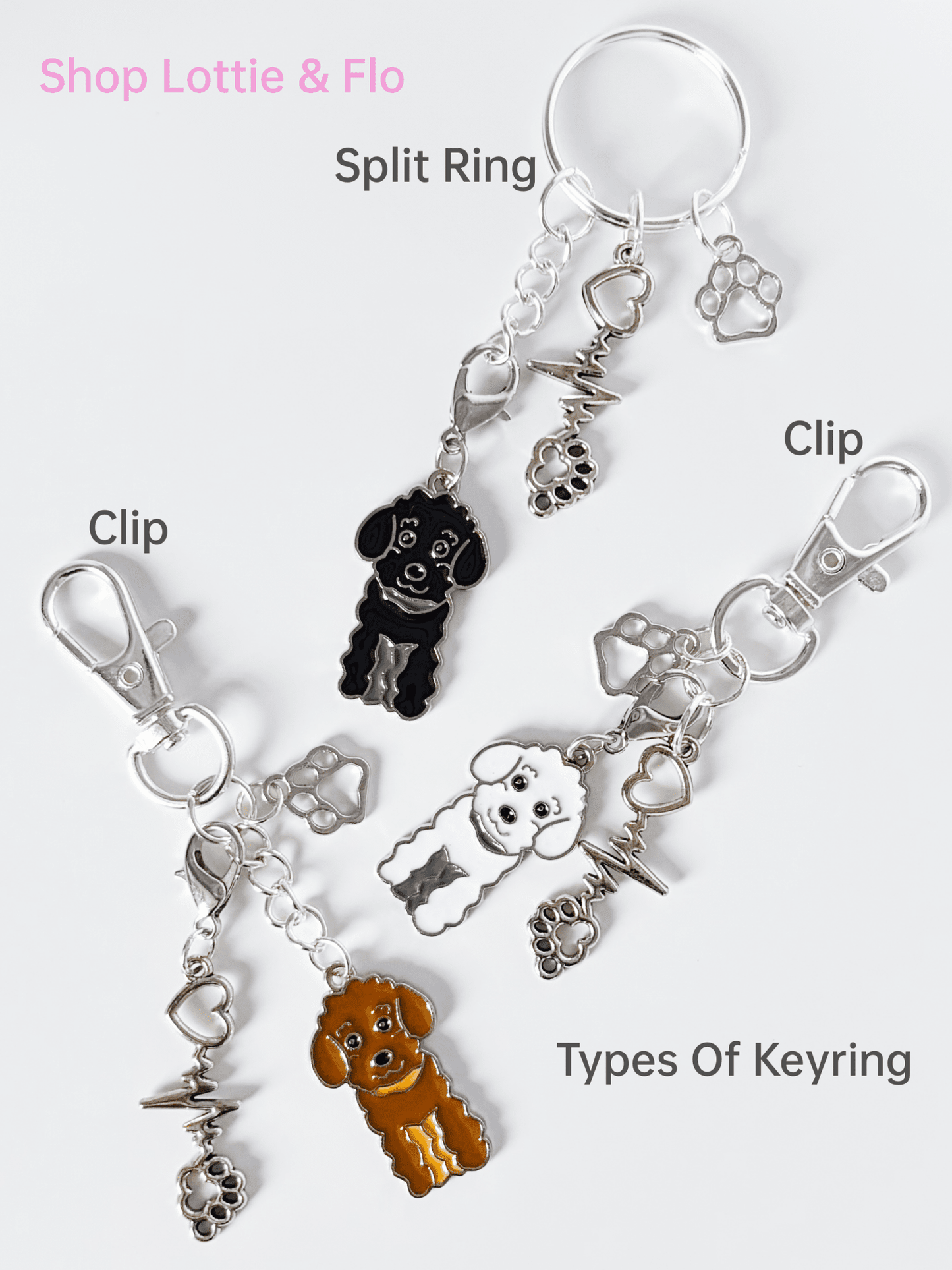 Adorable Handmade Poodle and Doodle Keychain Ideal for Any Dog Lover - Lottie And Flo