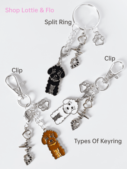 Adorable Handmade Poodle and Doodle Keychain Ideal for Any Dog Lover - Lottie And Flo
