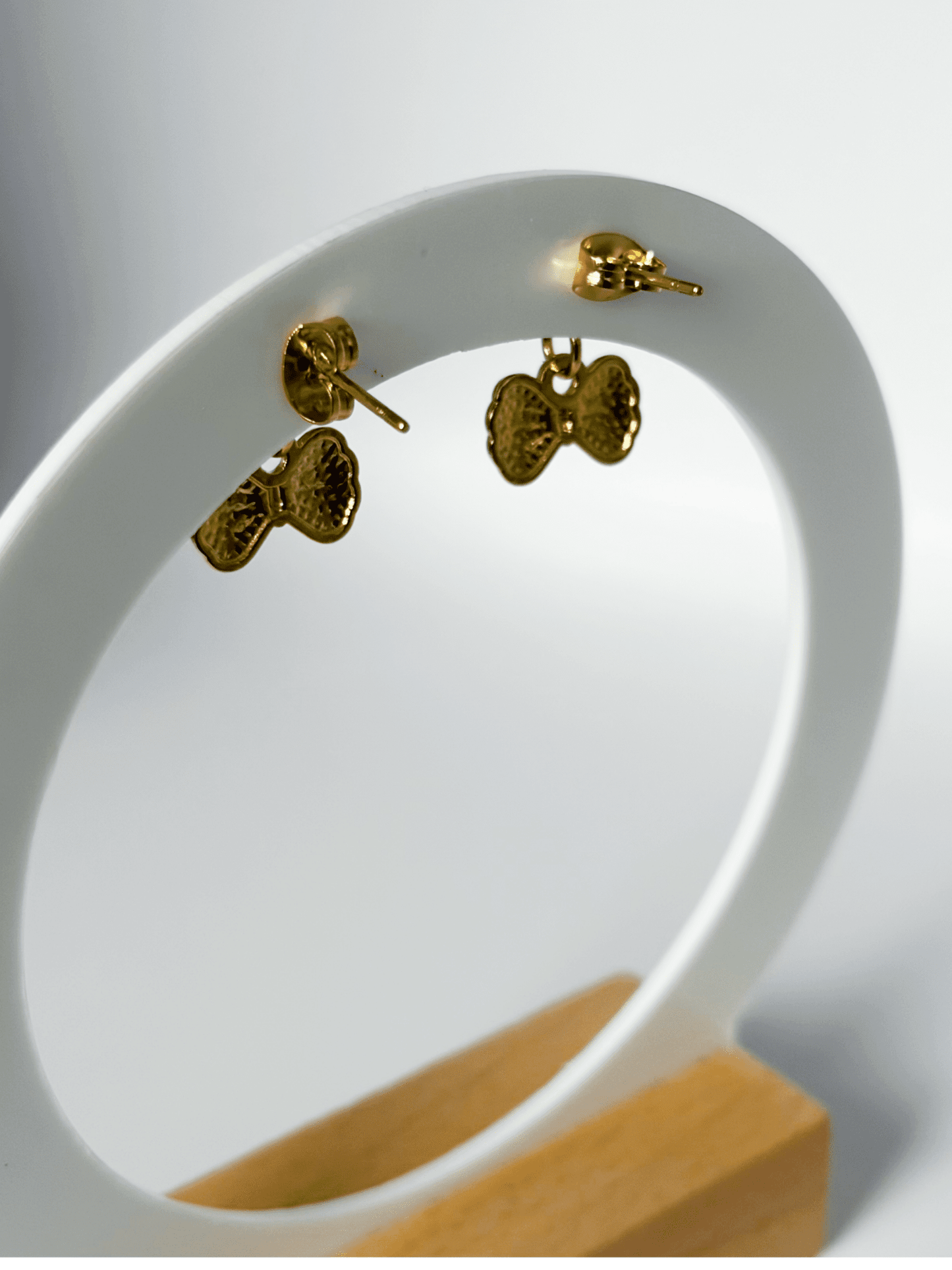 Dainty Pink Bow Drop Earrings. - Lottie And FloDainty Pink Bow Drop Earrings.Hand made EarringsLottie And Flo