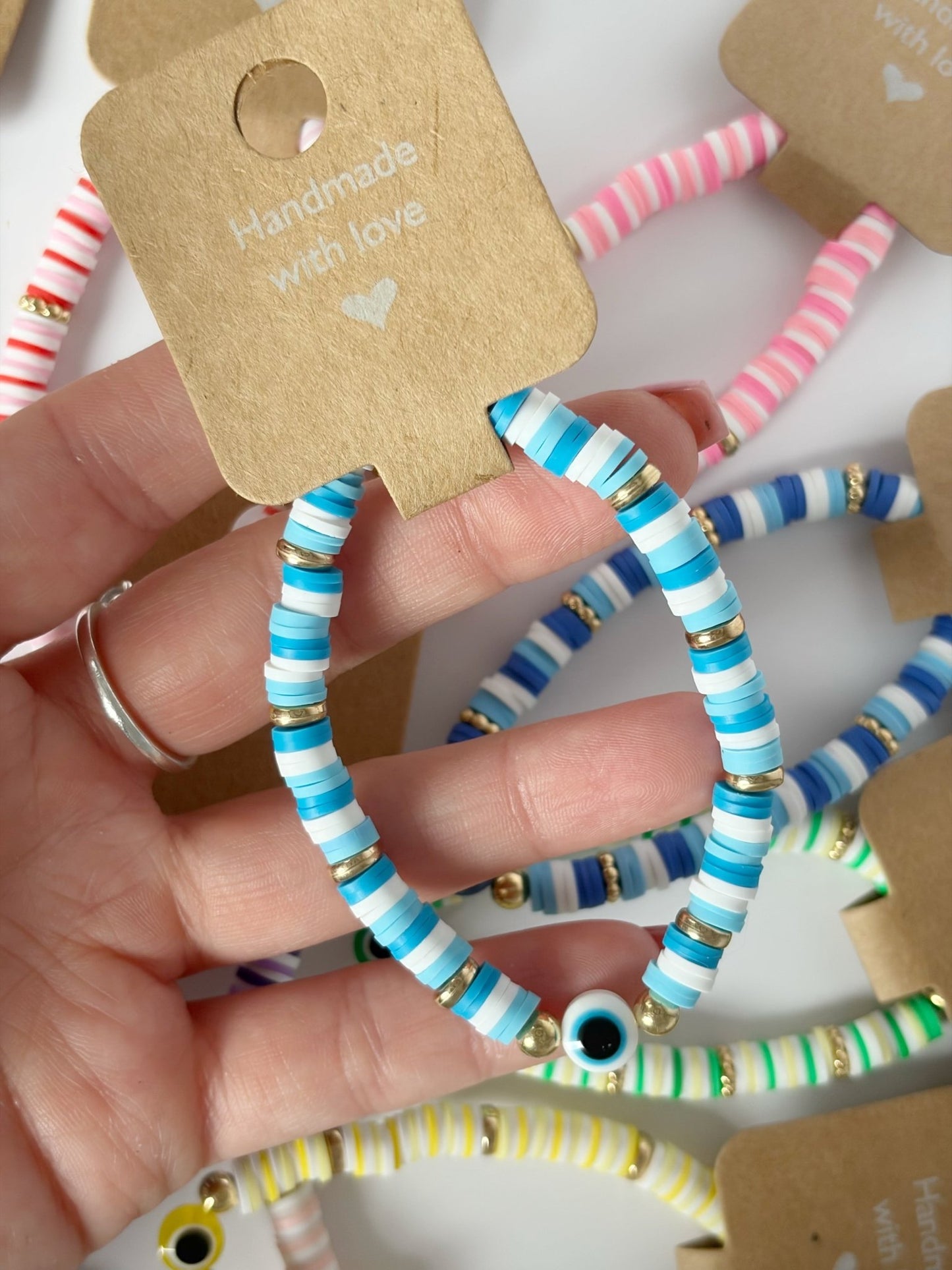 Handmade Colourful Evil Eye Bracelets - Lottie And FloHandmade Colourful Evil Eye BraceletsHandmade Bracelets Lottie And Flo