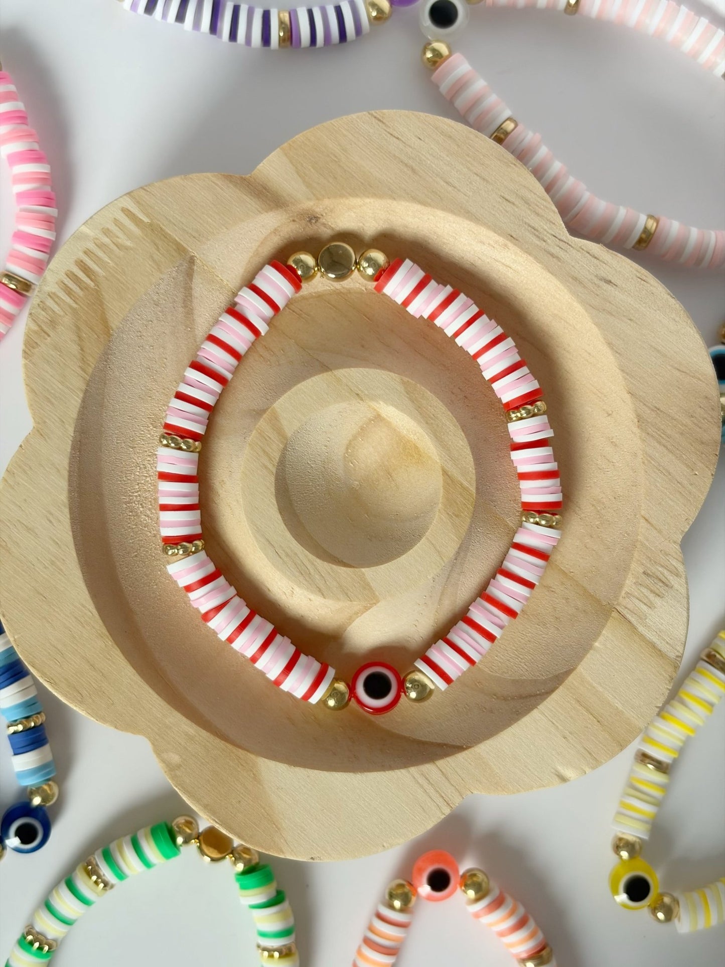 Handmade Colourful Evil Eye Bracelets - Lottie And FloHandmade Colourful Evil Eye BraceletsHandmade Bracelets Lottie And Flo