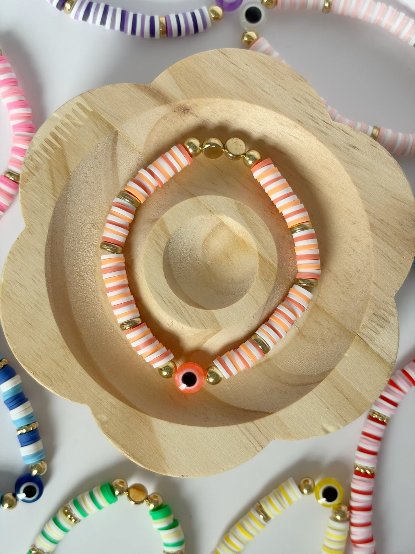 Handmade Colourful Evil Eye Bracelets - Lottie And FloHandmade Colourful Evil Eye BraceletsHandmade Bracelets Lottie And Flo