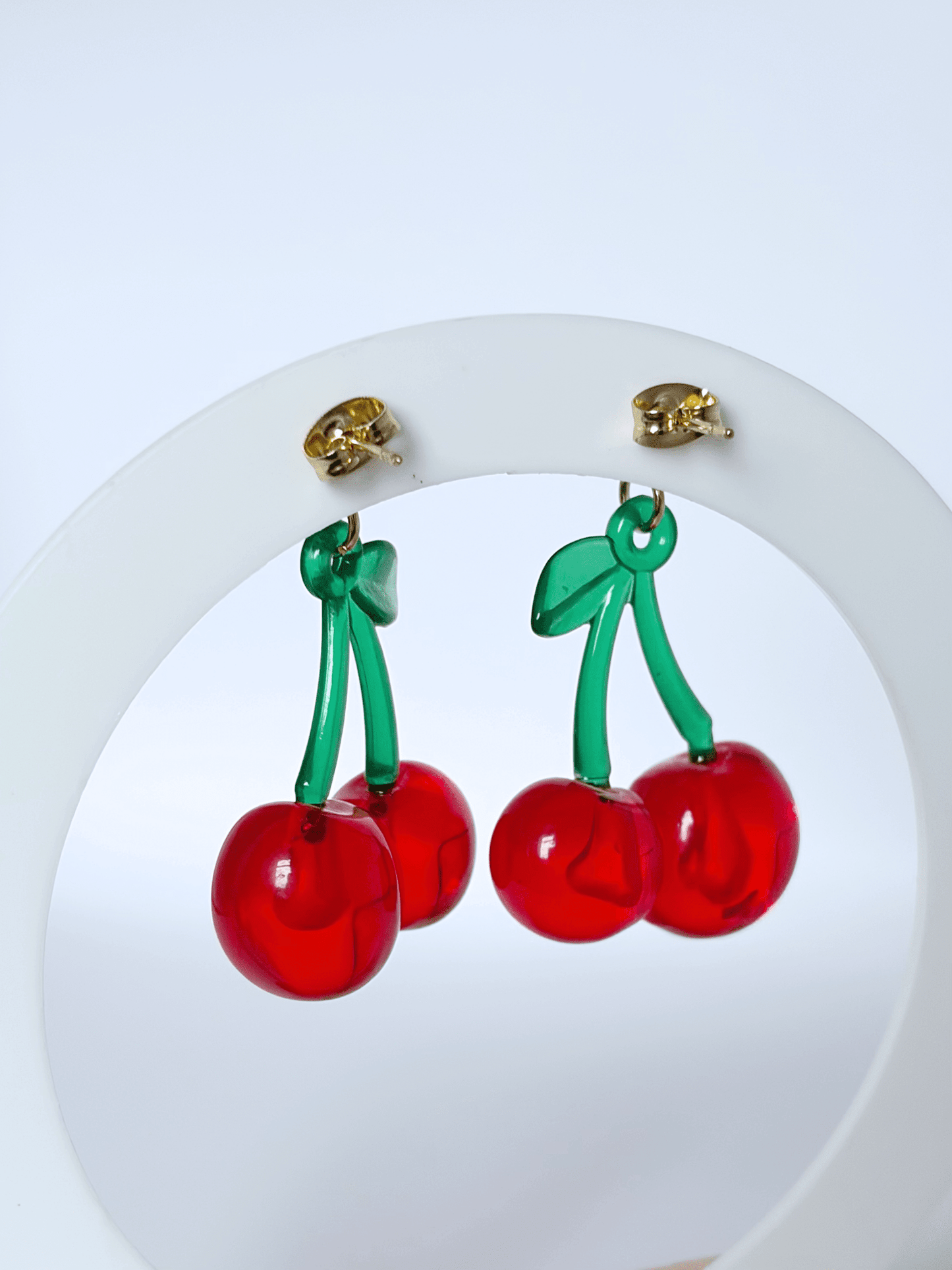 Large Cherry Drop Earrings - Lottie And FloLarge Cherry Drop EarringsHand Made Cherry EarringsLottie And Flo