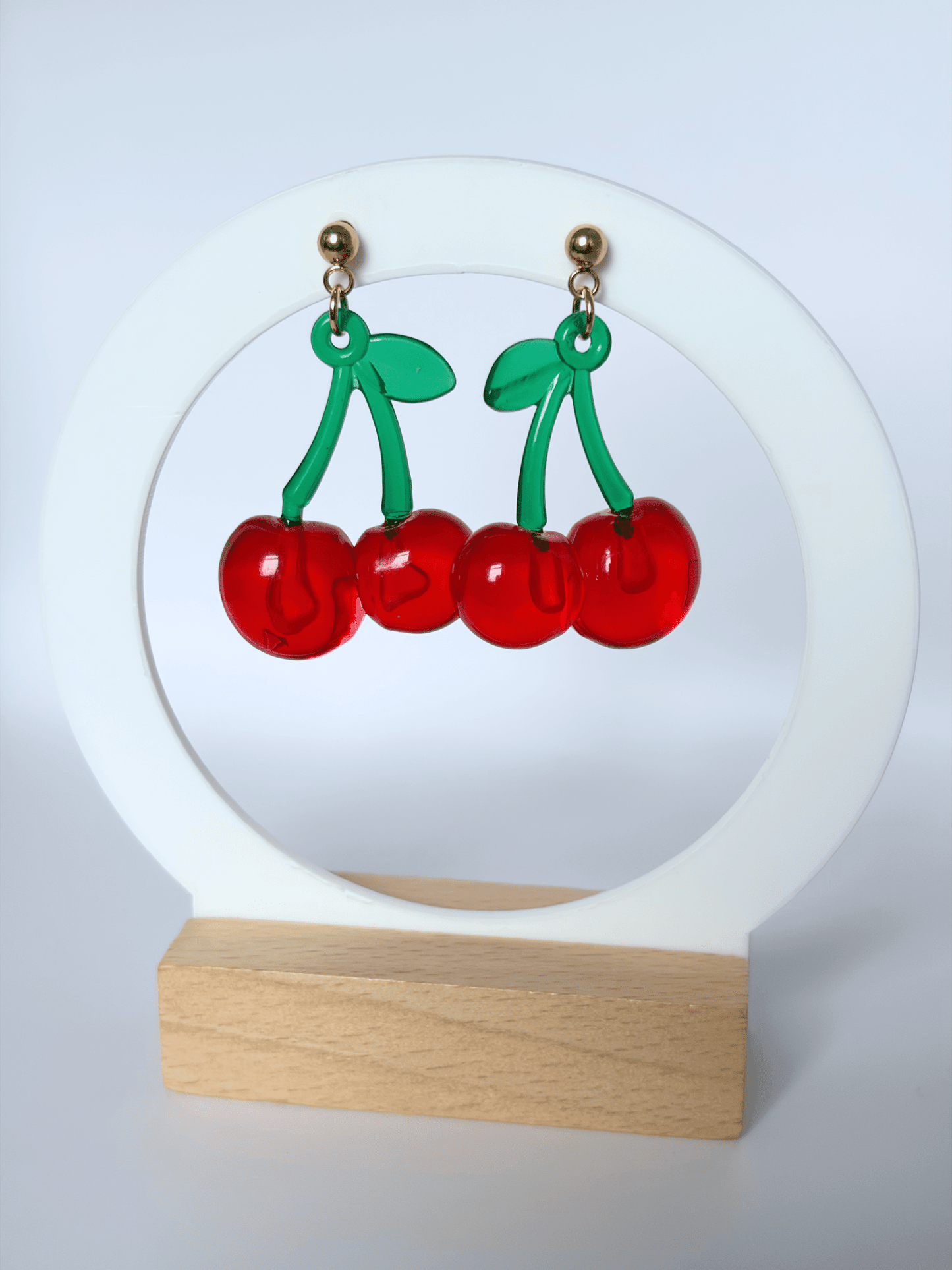 Large Cherry Drop Earrings - Lottie And FloLarge Cherry Drop EarringsHand Made Cherry EarringsLottie And Flo