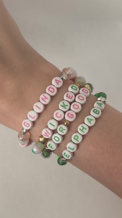 Wicked Inspired Beaded Bracelet - Elphaba & Glinda Friendship Gift | Handmade