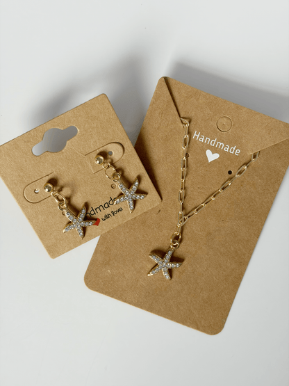Sparkly Starfish Earrings Available In Silver And Gold Plated Drop Stud - Lottie And FloSparkly Starfish Earrings Available In Silver And Gold Plated Drop StudHand made EarringsLottie And Flo